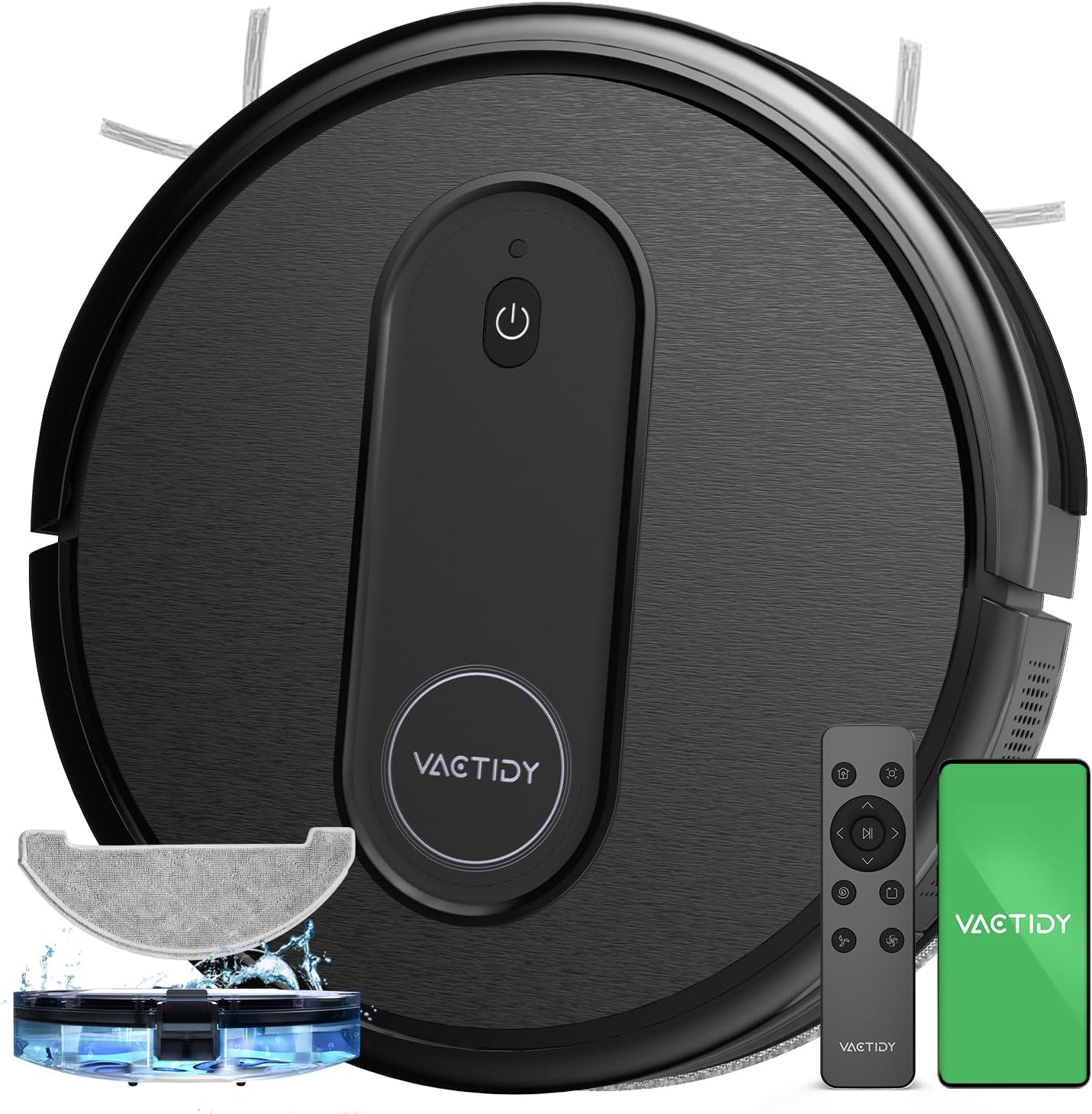 Vactidy Aspirateur Robot T7, Robot Aspirateur Laveur 2 en 1, 120min d'Autonomie, App/Alexa/Siri/IFTTT Contrôle, Mince et