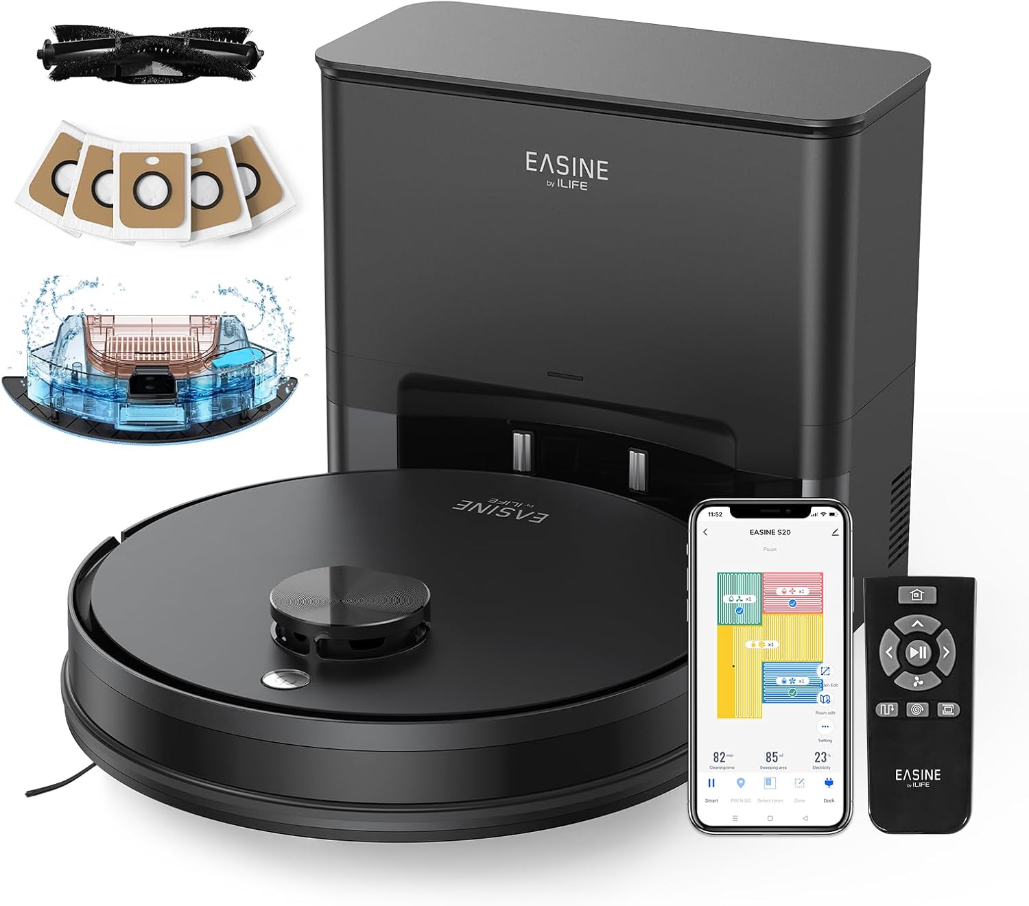 S20 Robot Aspirateur avec Station Autovidange
