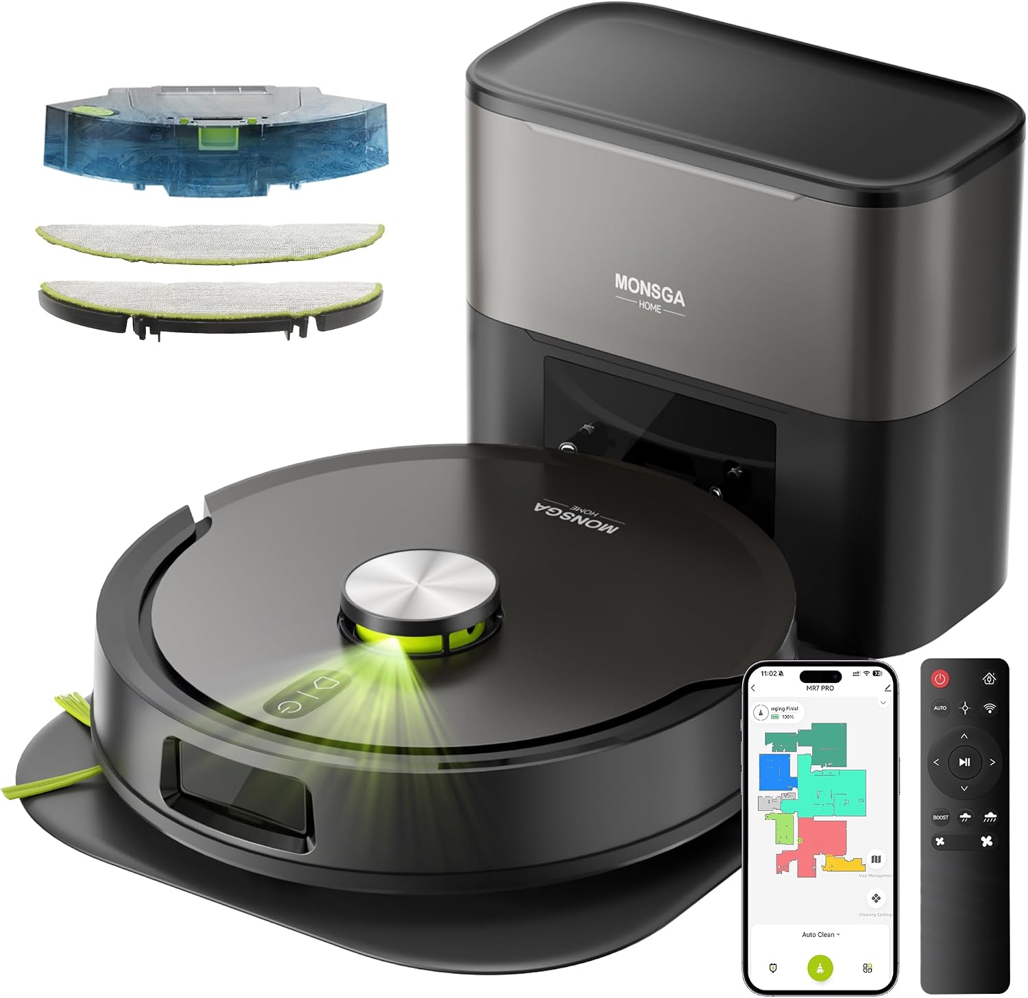 MONSGA Robot Aspirateur Laveur 4 en 1 — MR7 Pro