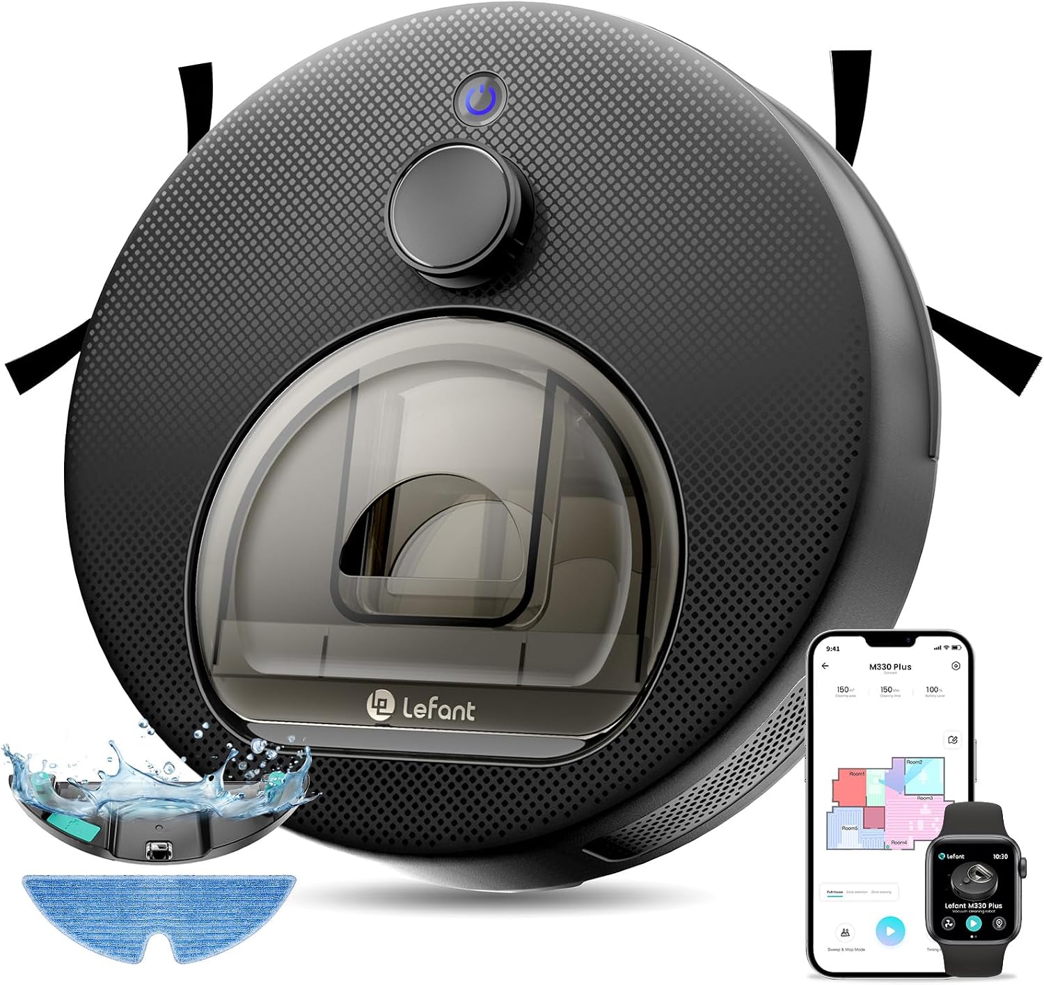 Lefant M330 Plus Robot Aspirateur Laveur 3en1