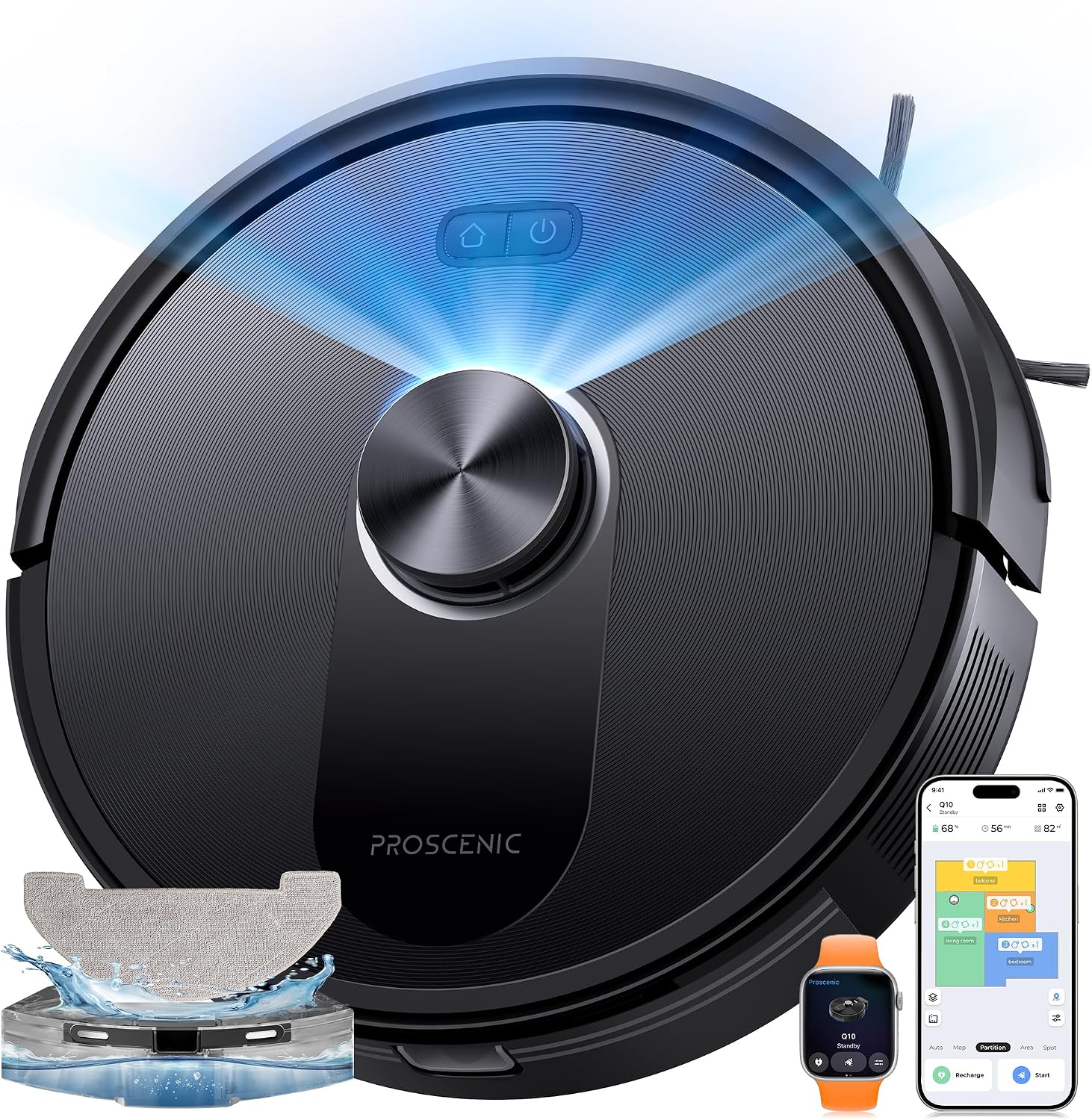 Proscenic Robot Aspirateur Laveur — Proscenic Q10+ Aspirateur Robot