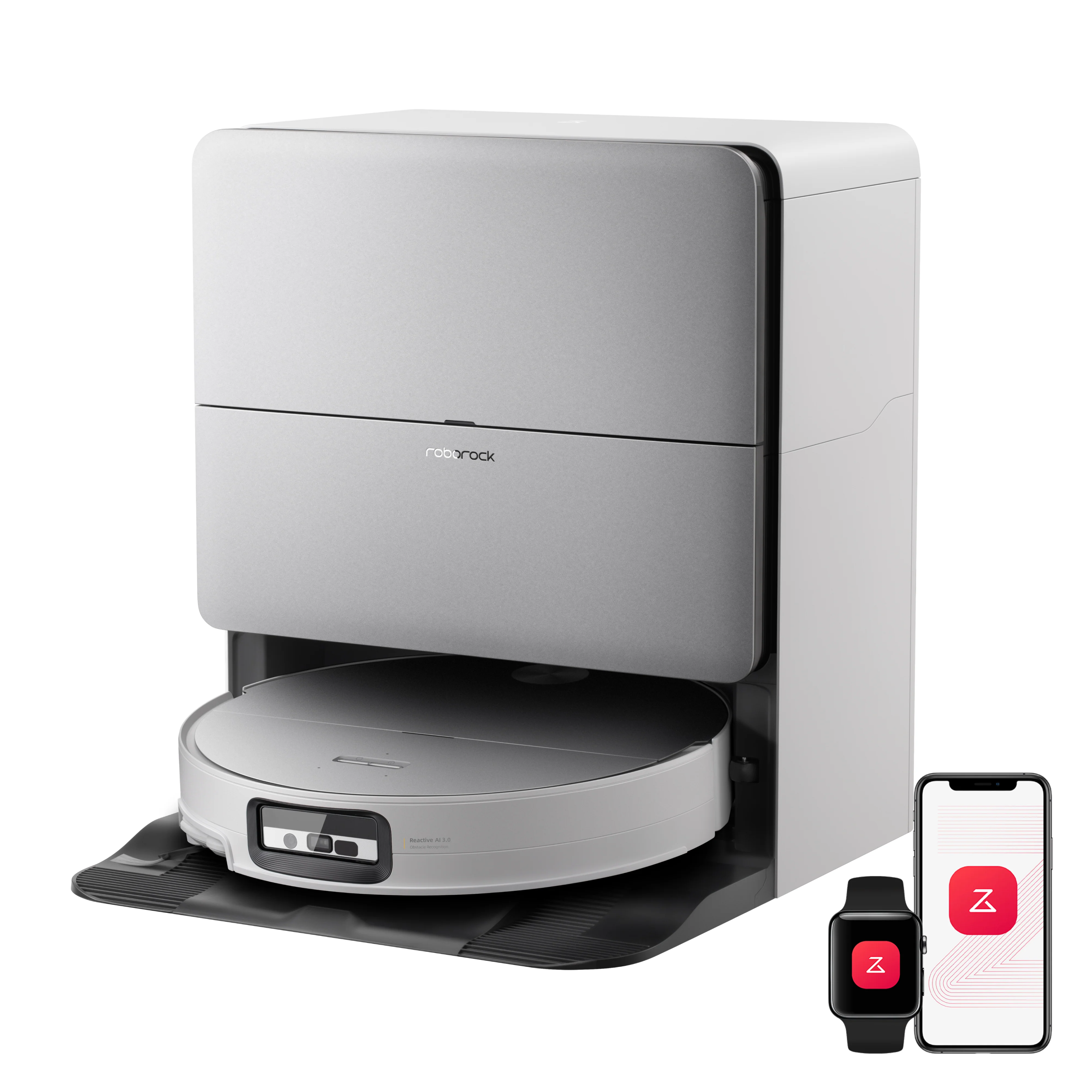 Roborock Saros 20 Sonic Aspirateur robot avec la toute nouvelle station RockDock® · Blanc