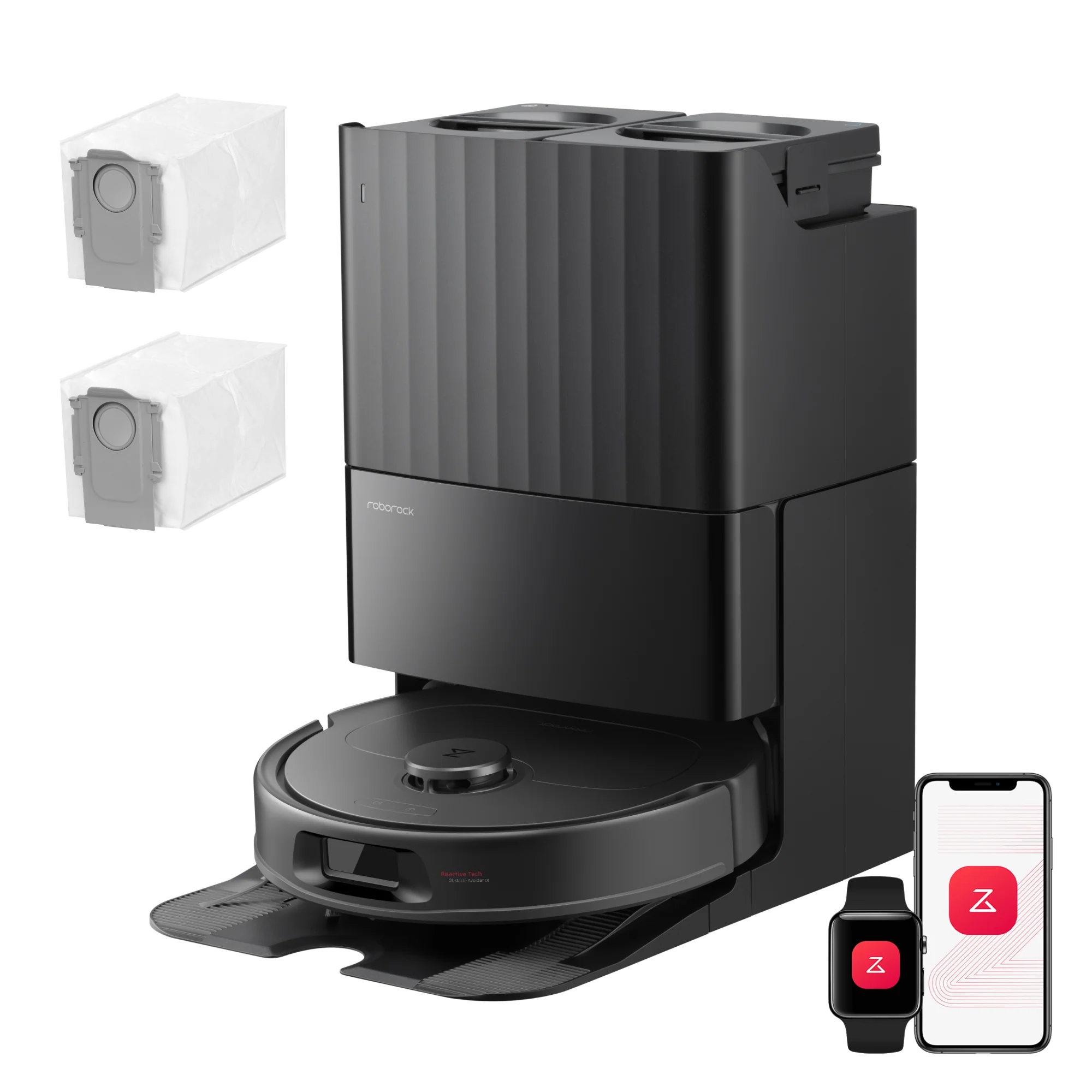 Roborock Qrevo S Pro Aspirateur robot- Aspiration de 18 500 Pa et station d’accueil multifonctionnelle · Qrevo S Pro Set / Noir